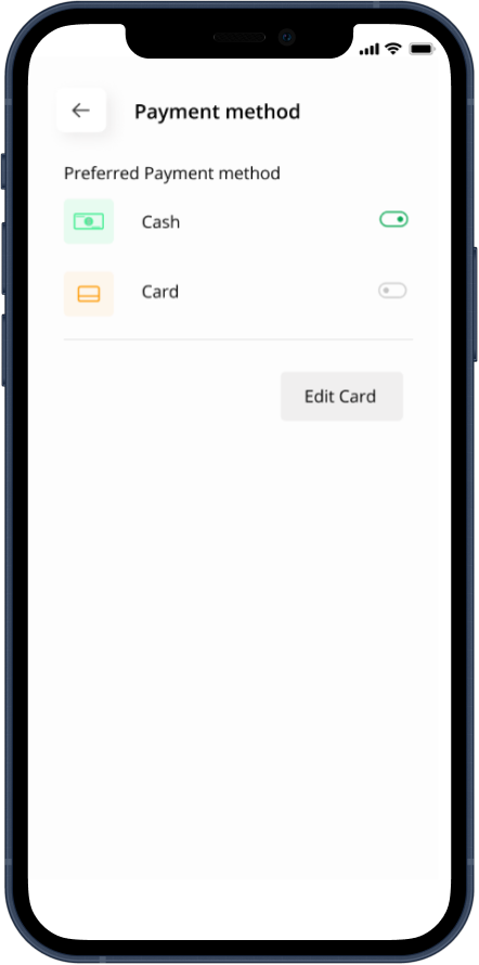 Hirepesin App Method of Payment  Interface